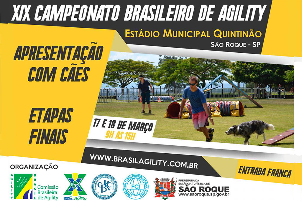 9ª e 10ª Etapas do XIX Campeonato Brasileiro de Agility – 17 e 18/03/2018