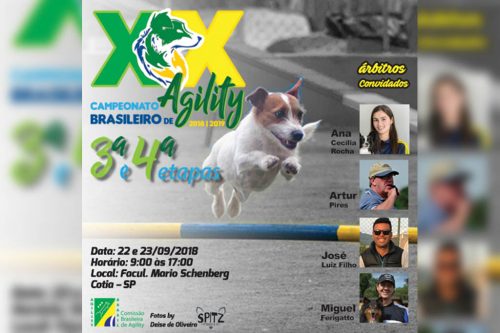 3ª e 4ª Etapas – XX Campeonato Brasileiro de Agility – 22 e 23/09/2018