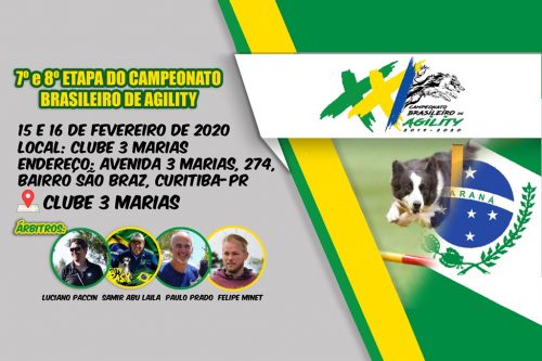 7ª e 8ª Etapas – XXI Campeonato Brasileiro de Agility – 15 e 16/02/2020