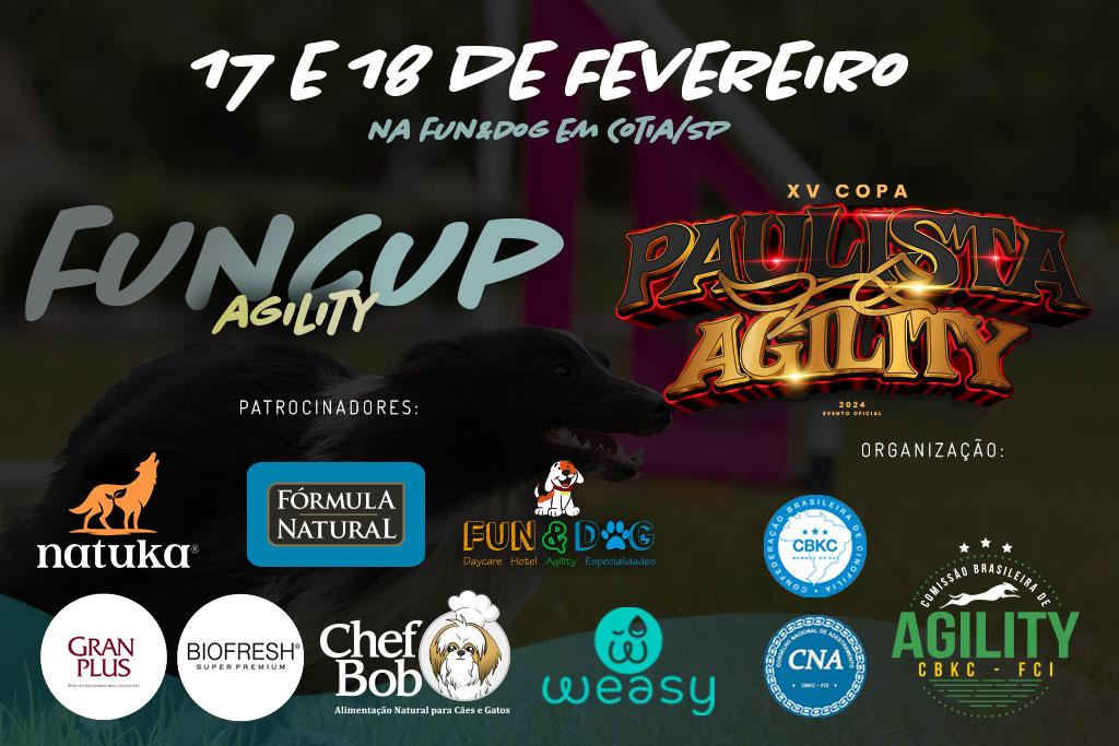 2ª Etapa – XV Copa Paulista de Agility e Fun Cup Agility – 17 e 18/02/2024